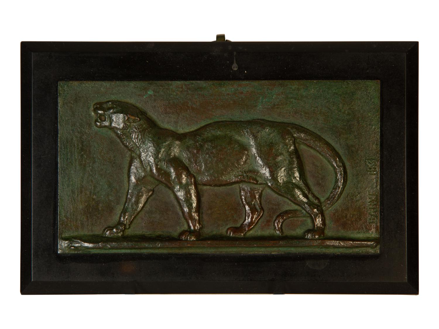 Two Bronze Animalier Wall Plaques After Antoine-Louis Barye — Early 20th Century