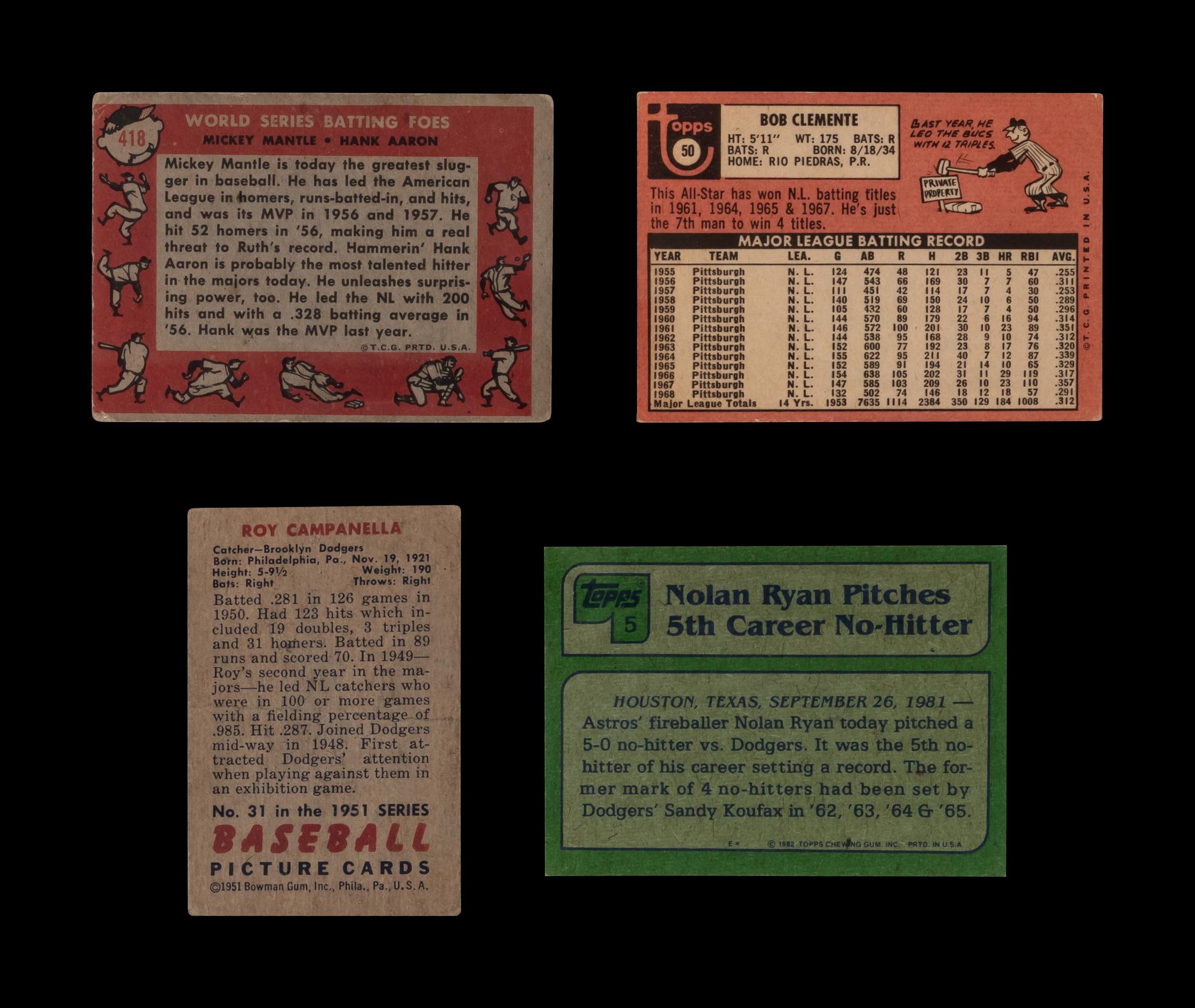 A Collection of Hall of Fame Baseball Cards Including Signed Nolan Ryan