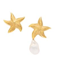 YELLOW GOLD STARFISH EARRINGS