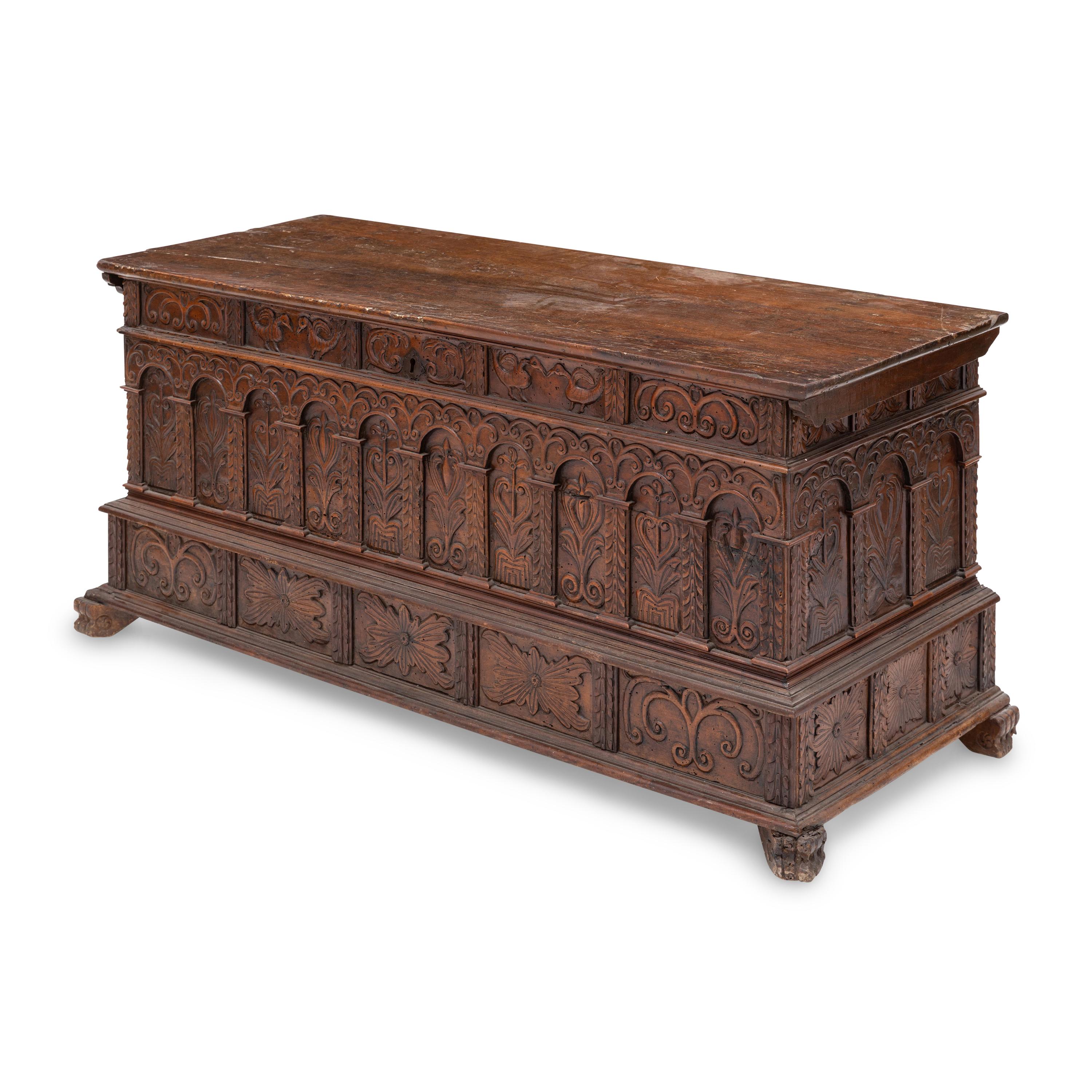 An Italian Walnut Cassone