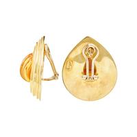 YELLOW GOLD AND CARVED CITRINE EAR CLIPS