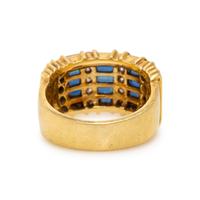 Yellow Gold, Sapphire, and Diamond Ring