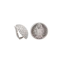 PLATINUM AND DIAMOND BOMBE EARCLIPS