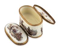 A Continental Porcelain Double Snuff Box