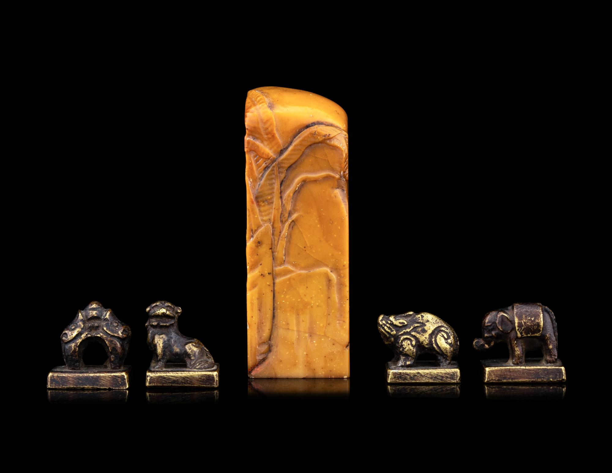 Five Bronze and Soapstone Seals
