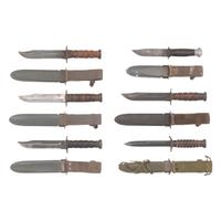 Six World War II Era Fighting Knives: (4) USN Mk2, (1) USN Mk1 & (1) M3