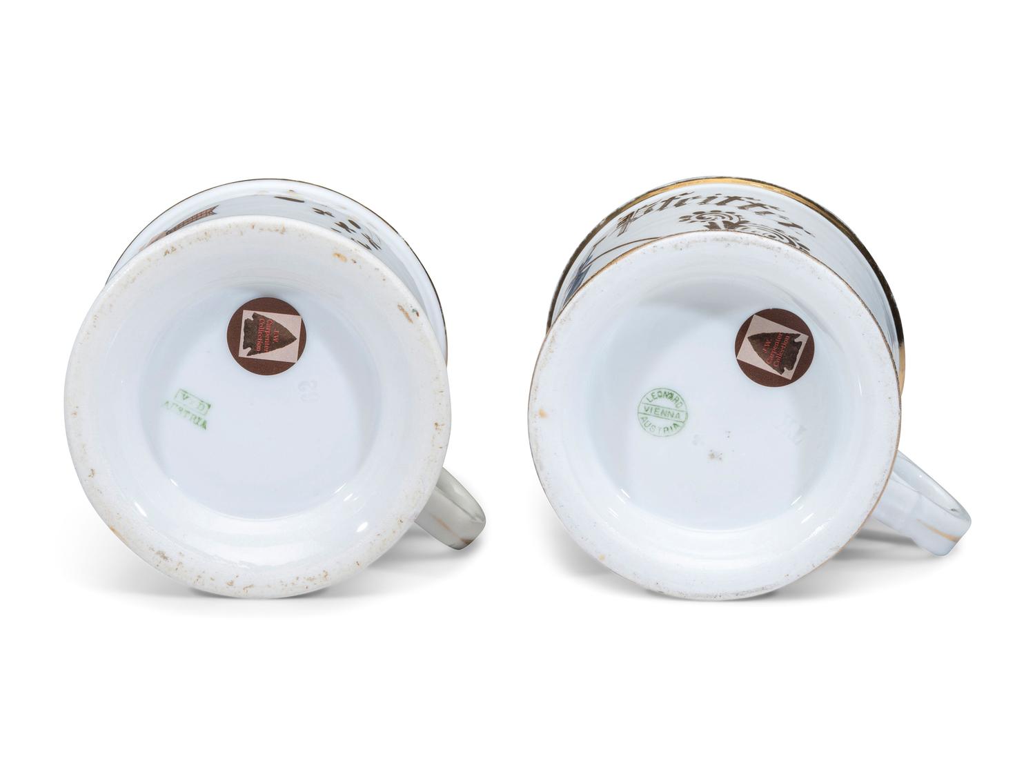 Two Porcelain Occupational Shaving Mugs