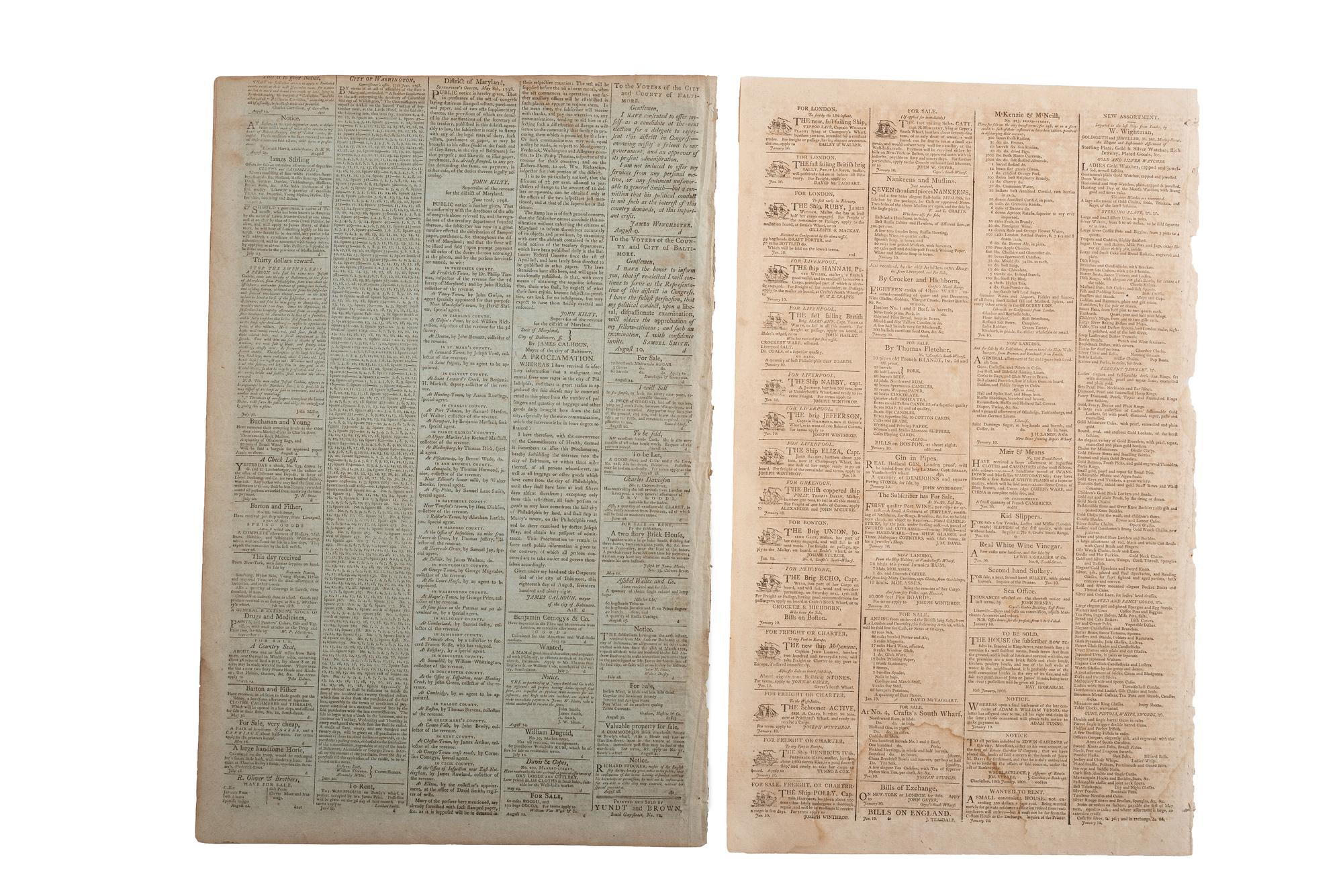 [SLAVERY & ABOLITION]. A group of 12 pre-Civil War newspapers with advertisements for for self-emancipated freedom seekers, comprising: