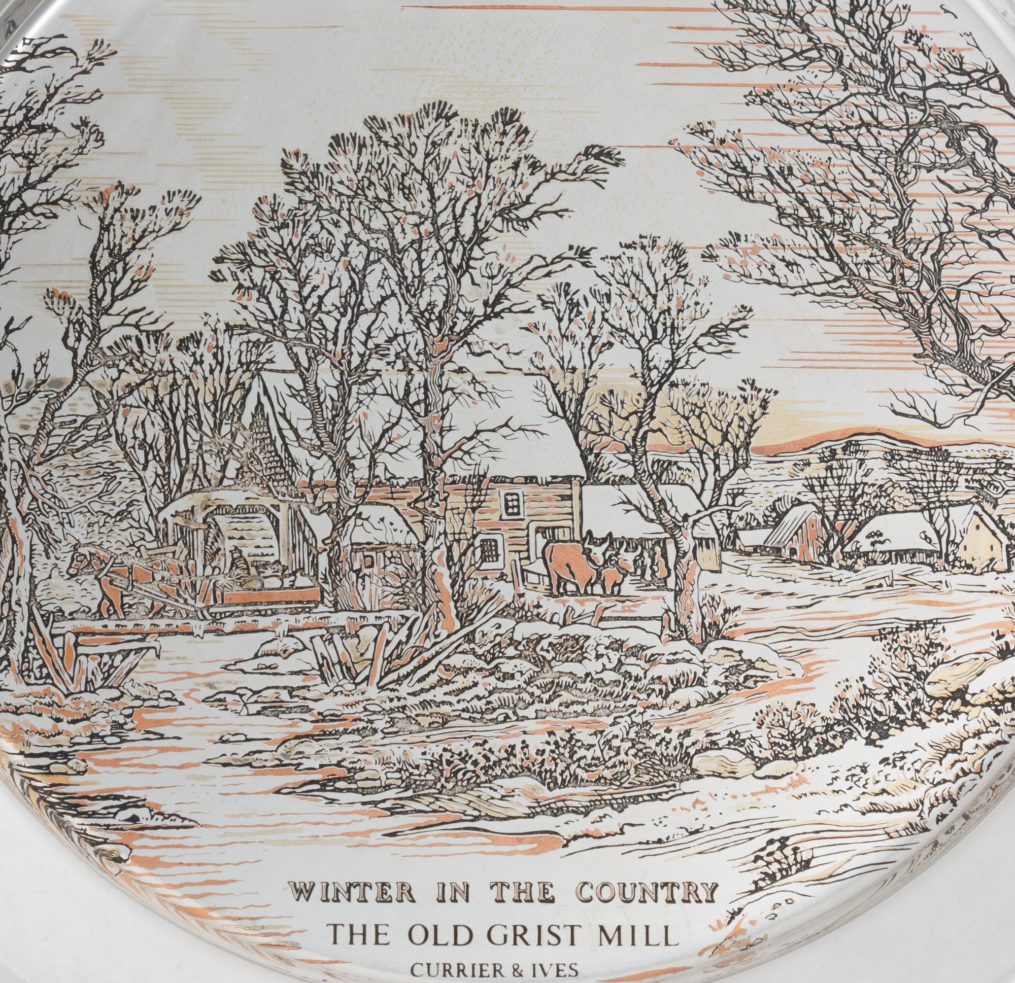 A Group of Five Silver and Silver-Plate Trays
