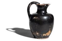 A Greek Black-Glazed Trefoil Oinochoe