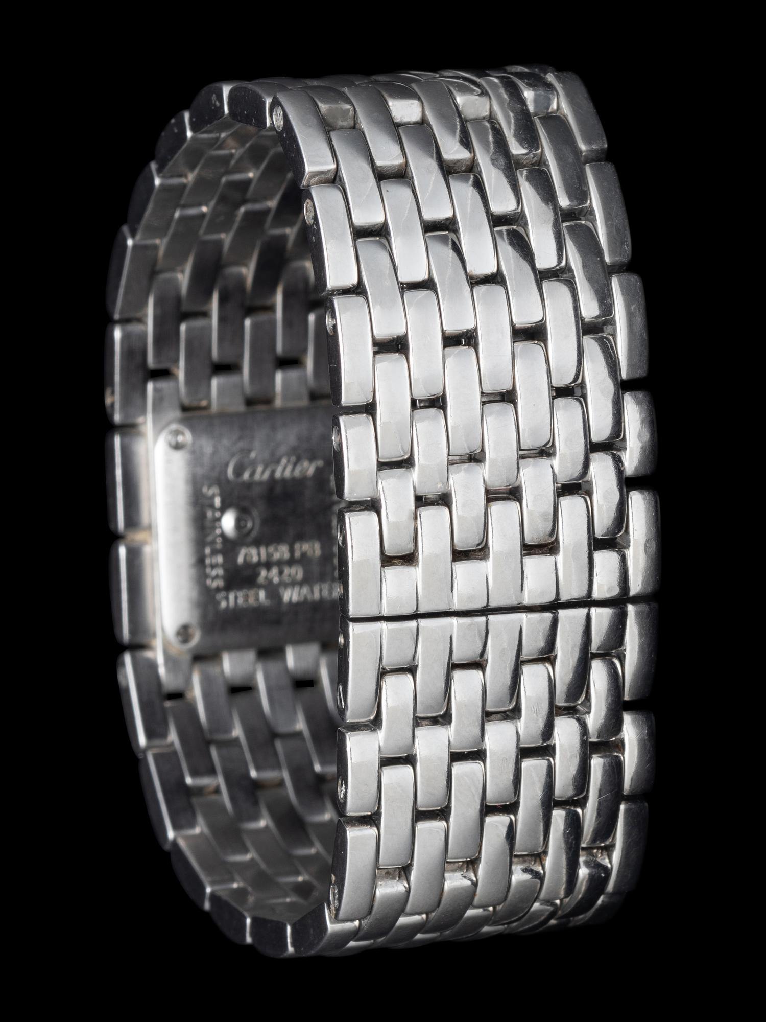 CARTIER, REF. 2420 STAINLESS STEEL 'PANTHÈRE RUBAN' WATCH