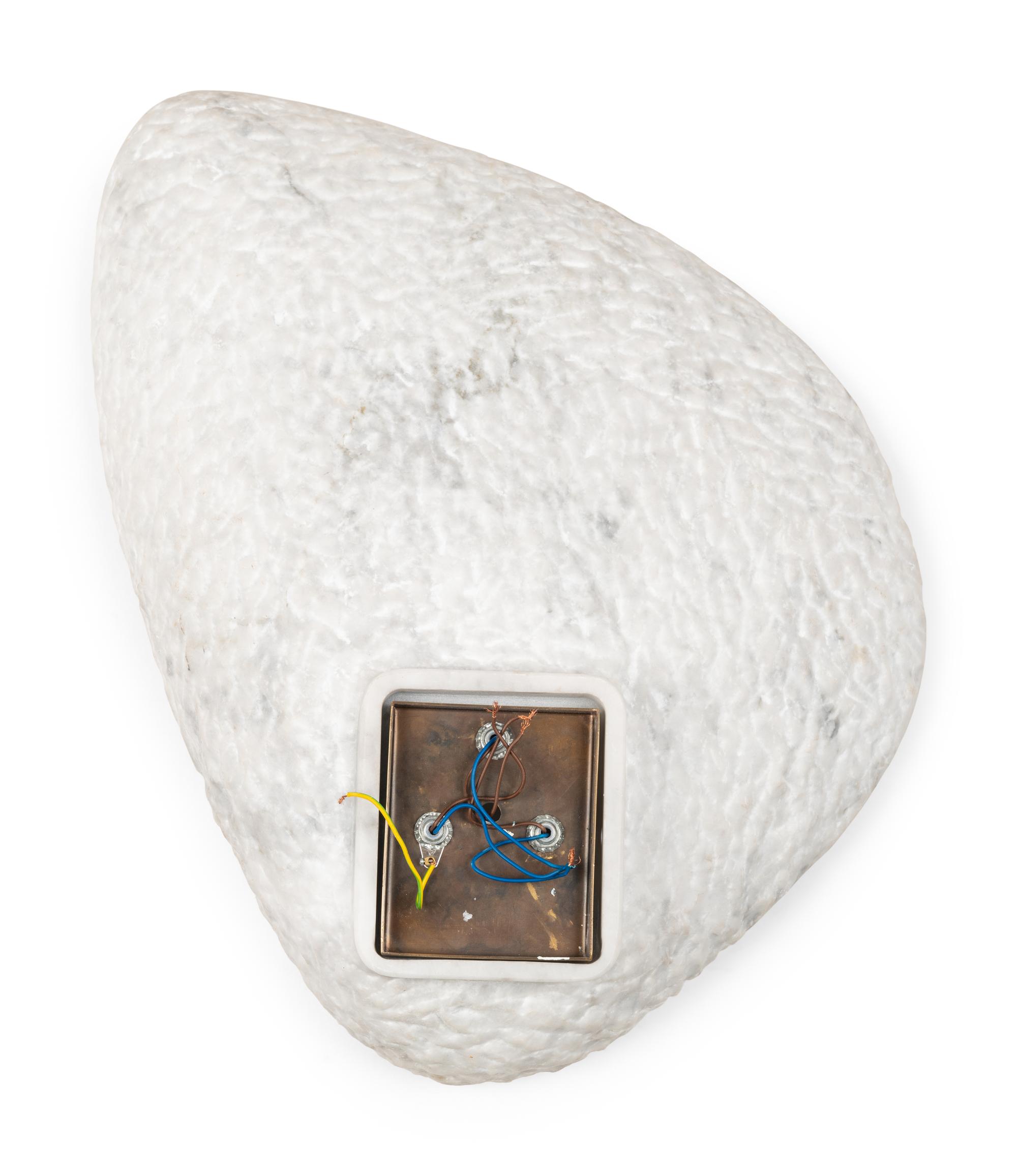 A Carved Carrara Marble Pearl Wall Light by Ginger and Jagger