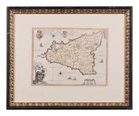 [MAPS]. A Group of 4 engraved maps with hand-coloring depicting Rome, Florence, Sicily, and America, comprising: