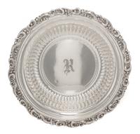 An American Silver Bowl, Wallace & Sons Mfg. Co., Wallingford, CT, Early 20th century, of circular form with an applied foliate scroll