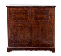 A William IV Mahogany Linen Press Height 44 x width 45 x depth 22 1/2 inches. — 18TH/19TH CENTURY