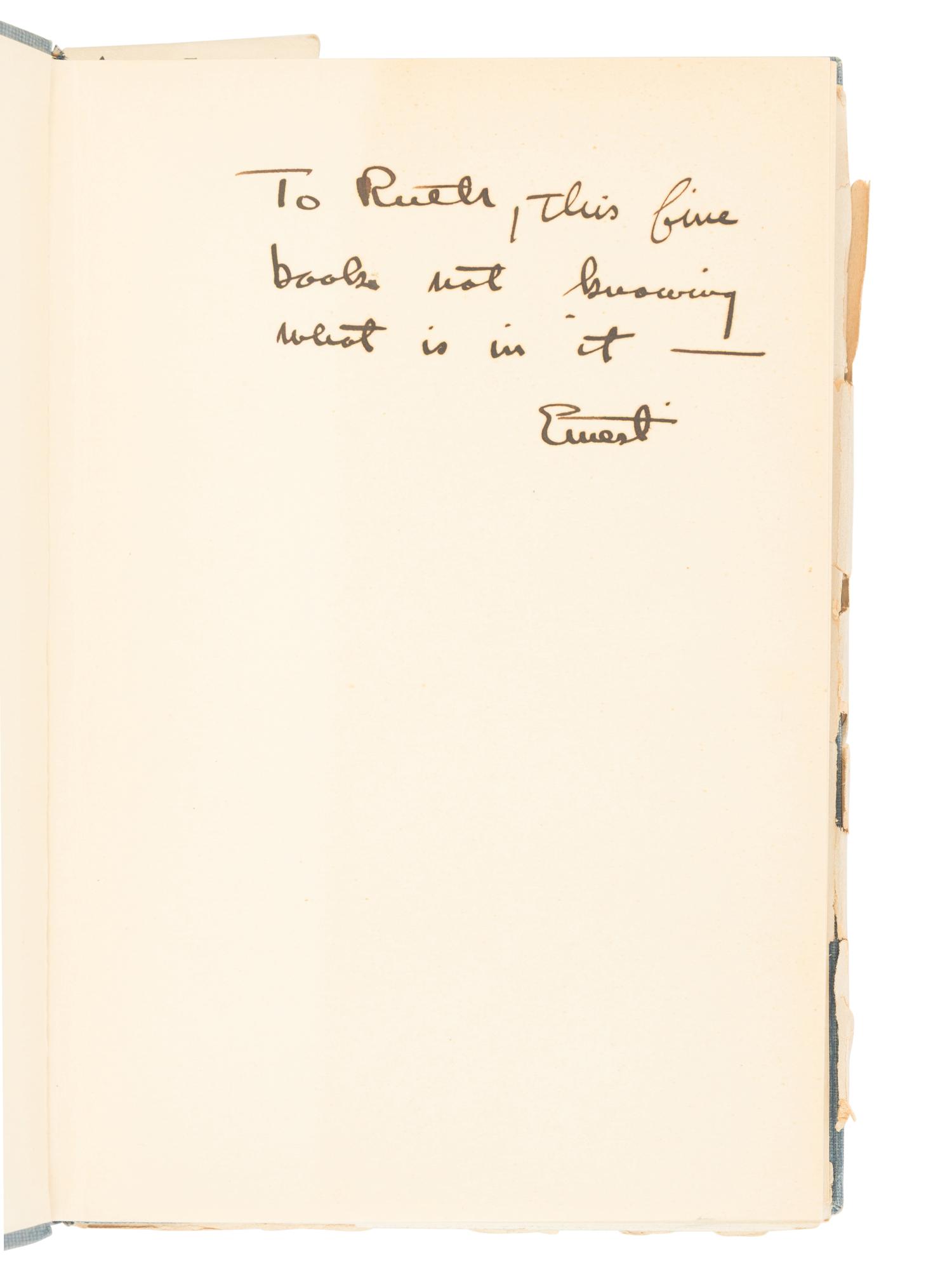 HEMINGWAY, Ernest (1899-1961). Fiesta . Berlin: Ernst Rowohlt, 1928.