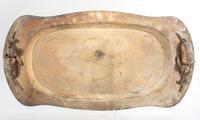 A Mexican Silver-Plate Tray, 20th Century, of shaped rectangular form with realistically modeled vegetable handles and spot-hammered su