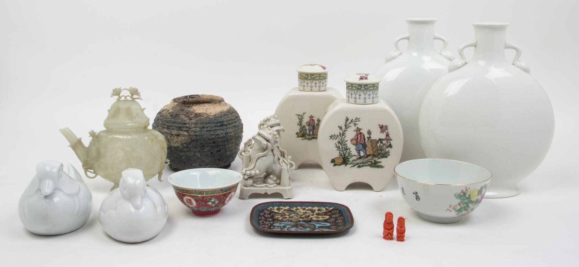 A Group of 44 Chinese Porcelain Articles Height of tallest 12 1/8 inches.
