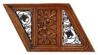 A Potter Palmer Mansion Oak and Iron Staircase Panel Height 18 3/4 inches. — CIRCA 1880'S