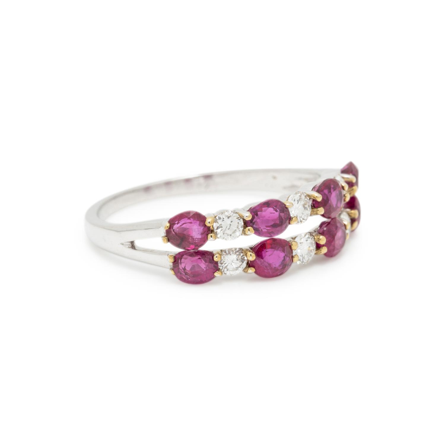 UNHEATED BURMESE RUBY AND DIAMOND RING