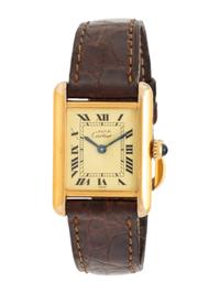 CARTIER, GOLD-PLATED STERLING SILVER 'MUST DE CARTIER TANK' WATCH