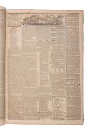 [NEWSPAPERS -- BALTIMORE]. The Baltimore Clipper. Bound volume, 122 issues, October 1839-March 1840.