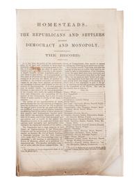 [POLITICS] -- [AFRICAN AMERICANA]. Republican Platform, Adopted by the Chicago Convention, May 1860.