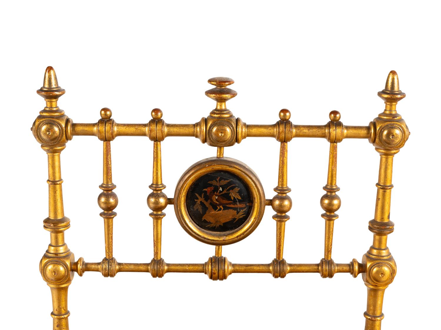An Aesthetic Movement Giltwood Side Chair with Scalamandré Upholstery