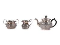 A Victorian Silver Three-Piece Tea Service