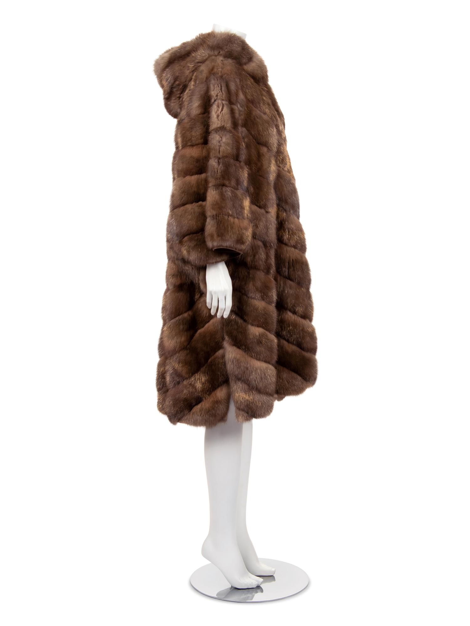 J. Mendel Gold-Tipped Russian Sable Hooded Coat