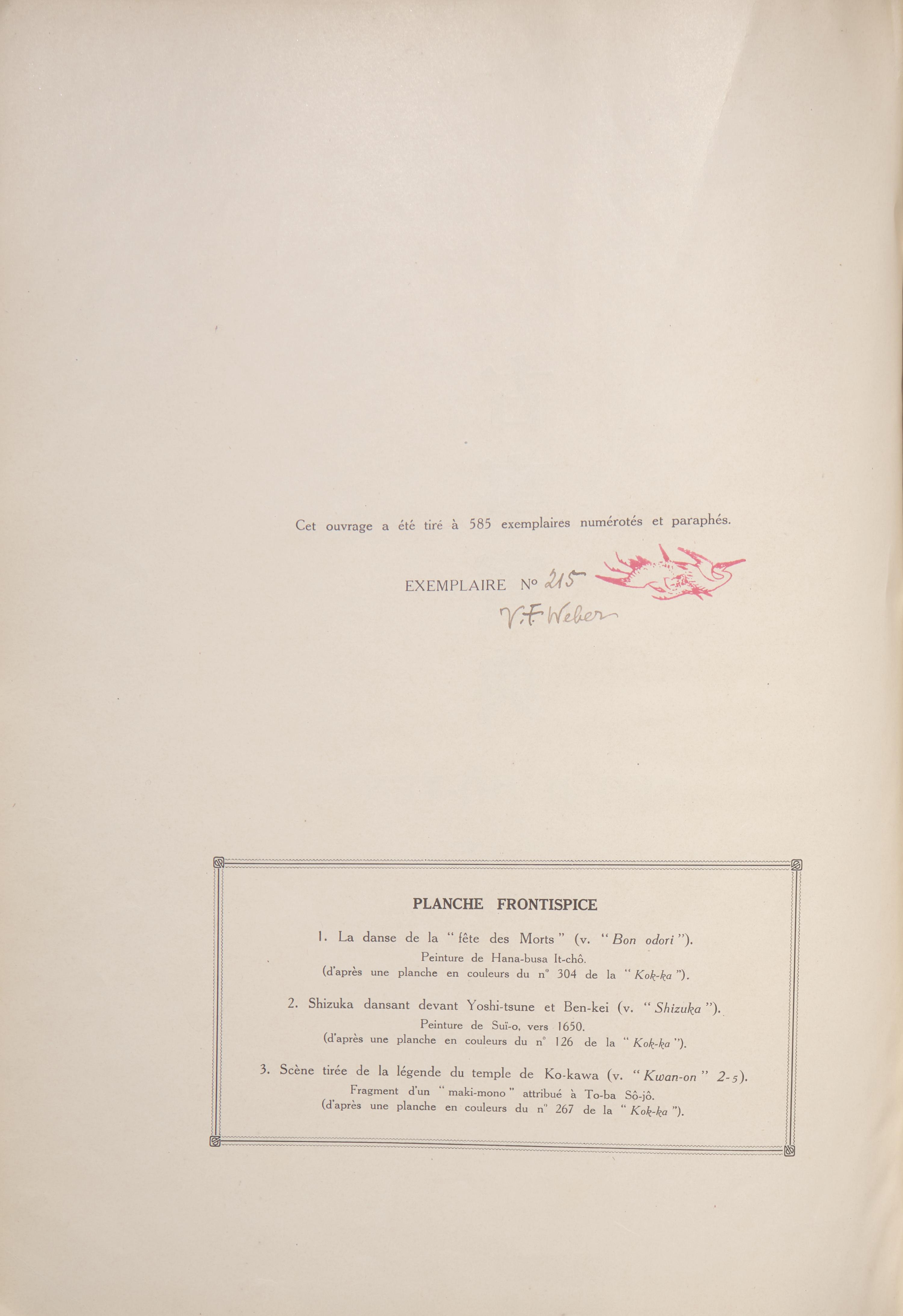 V. F. Weber: Ko-Ji Ho-Ten , Dictionnaire à l'Usage des Amateurs et Collectionneurs d'Objets d'Art Japonais et Chinois. Paris, 1923, Two Volumes. — 偉伯《古事寶典》 巴黎 1923年 一套兩冊