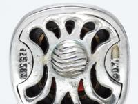 A Pair of Sterling Silver, 14 Karat Yellow Gold and Garnet 'Noblesse' Earclips, David Yurman, 13.20 dwts.