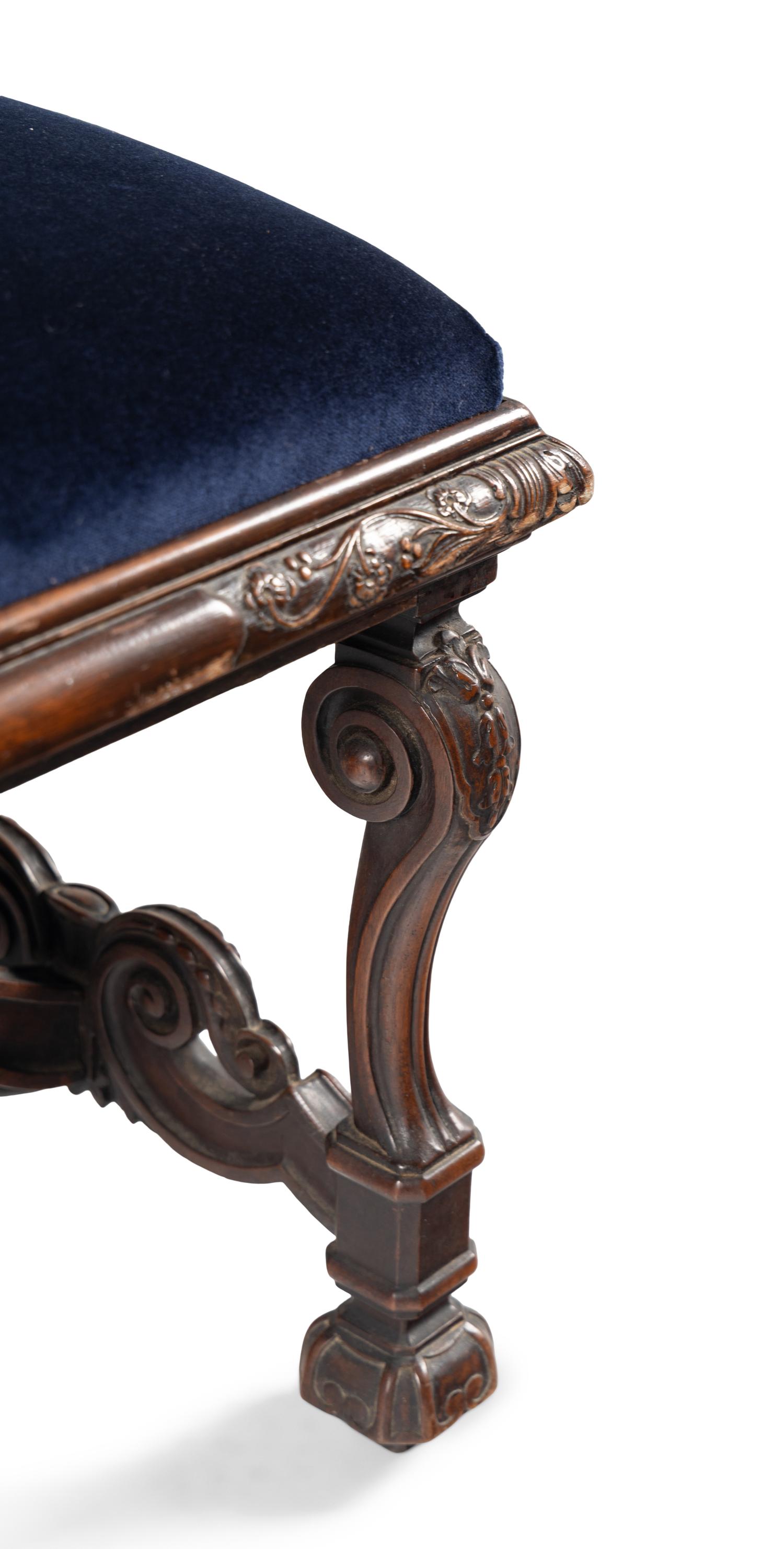 A William and Mary Style Walnut Bench
