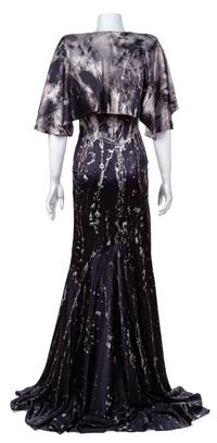 An Alexander McQueen Black and White Print Silk Gown, Size 38.