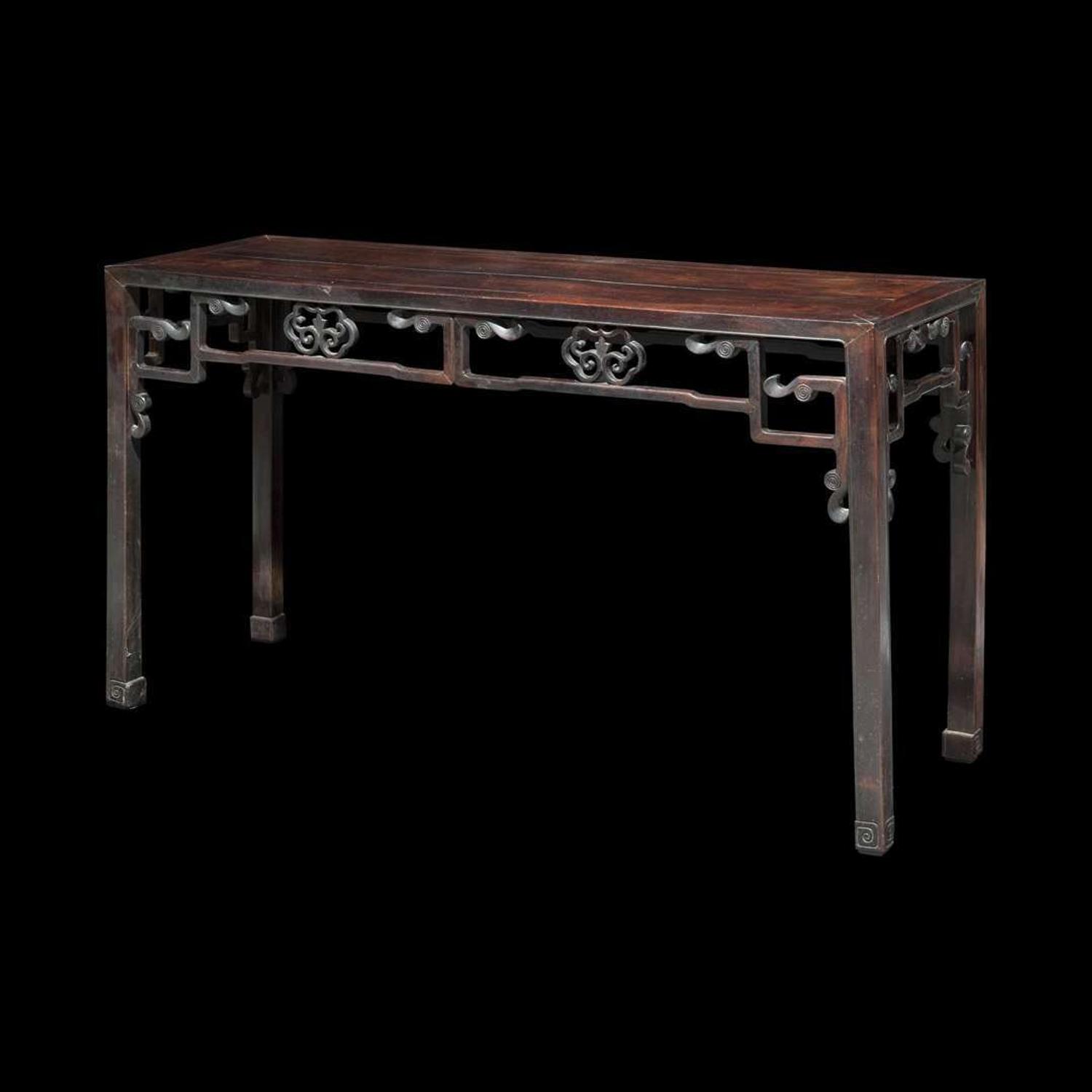 A Chinese hardwood continuous leg table 硬木方桌 Late 19th to 20th century ???????????