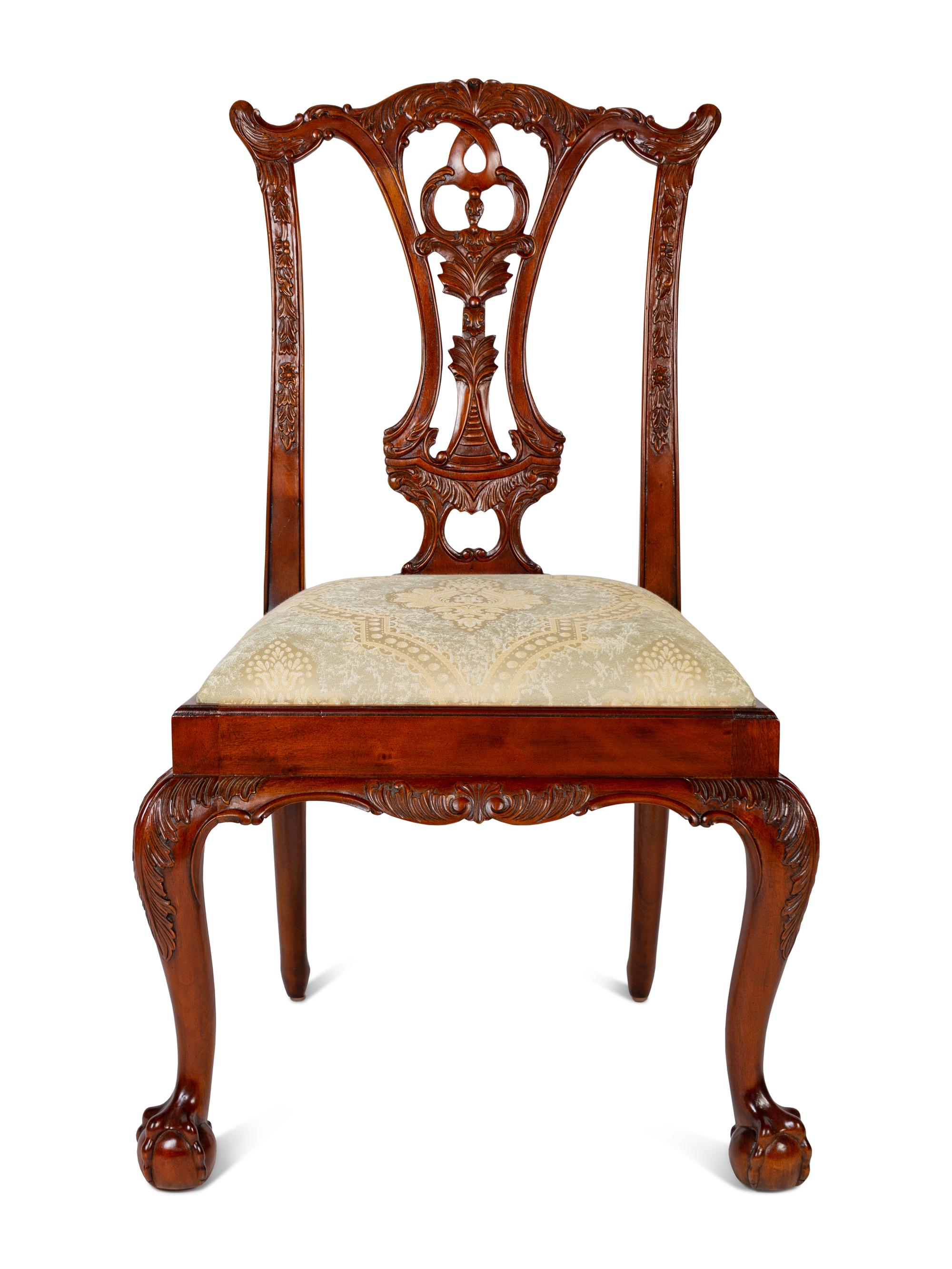 A Set of Four George III Style Mahogany Dining Chairs