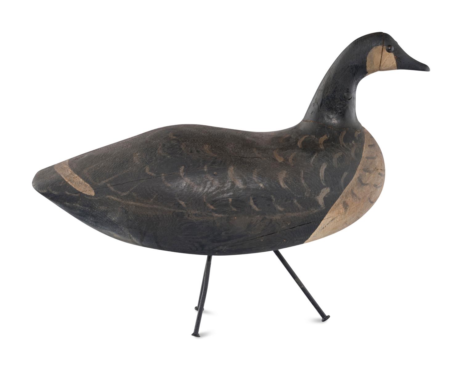 A Canada Goose Carved Wood Decoy
