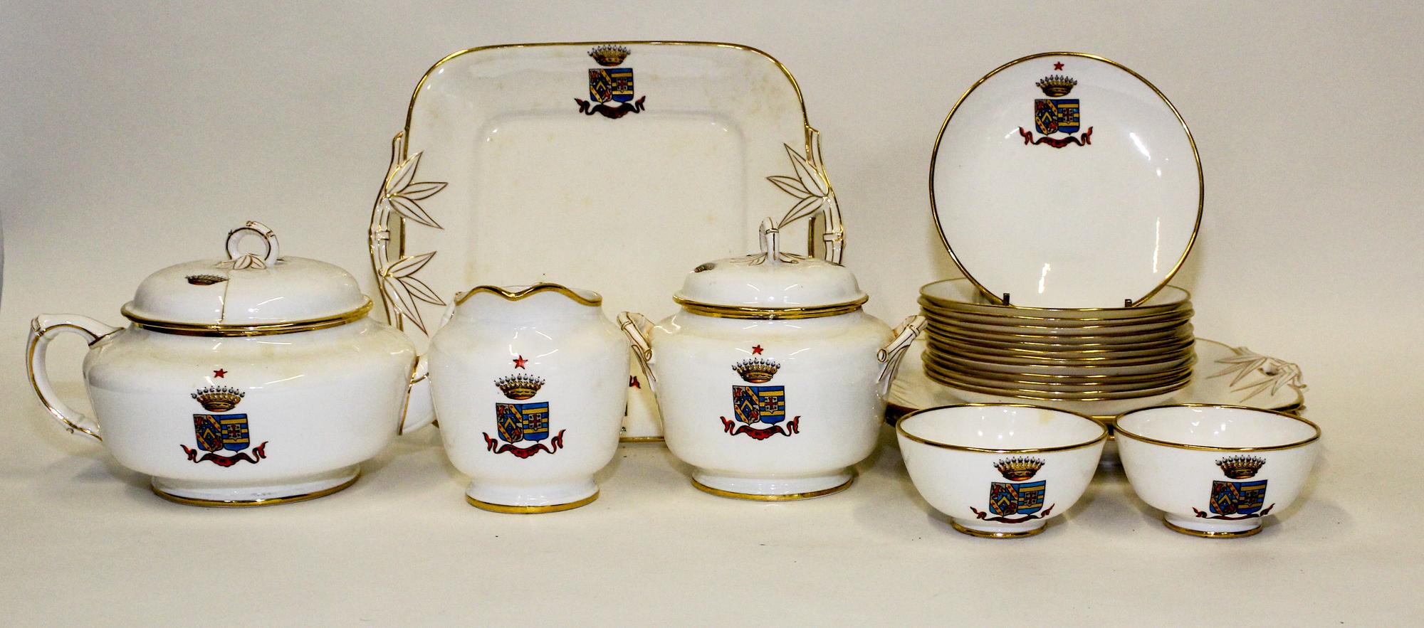 A Continental Porcelain Dessert Service Width of widest 9 inches.