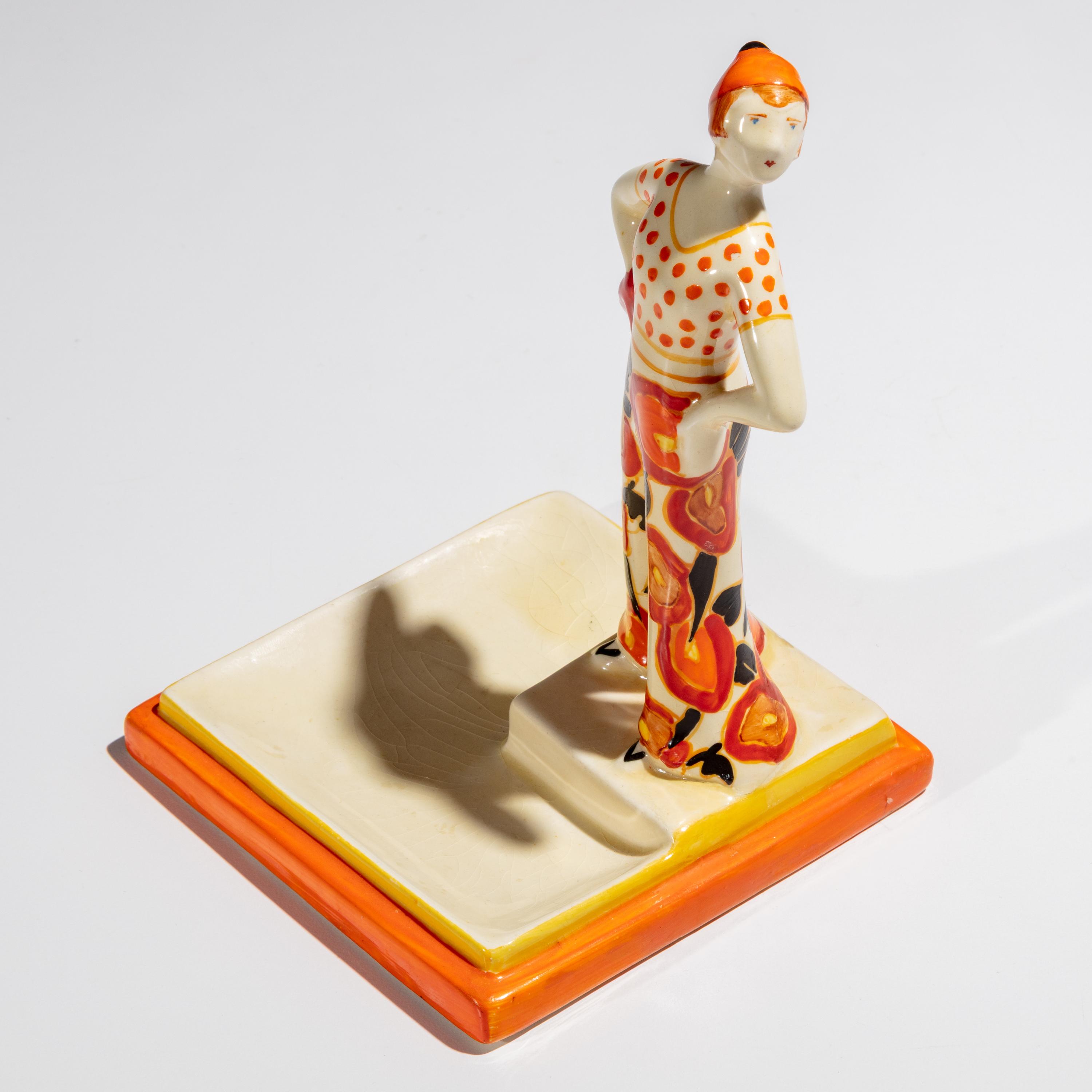 Clarice Cliff (English, 1899–1972) — Lido Lady ashtray, c. 1930