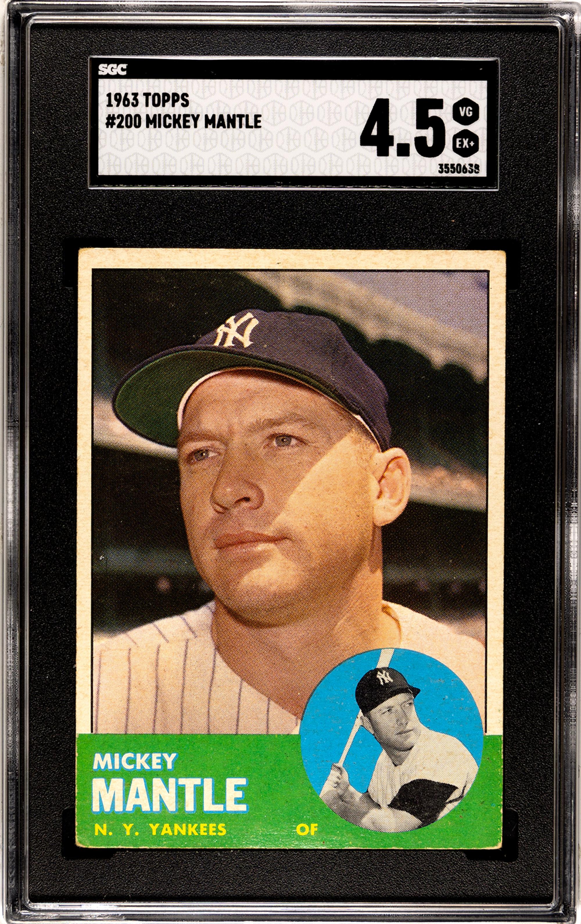 A 1963 Topps Mickey Mantle Baseball Card No. 200 (SGC 4.5 VG-EX+)