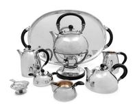 A Gundorph Albertus Designed Georg Jensen Silver Eight-Piece Tea and Coffee Service