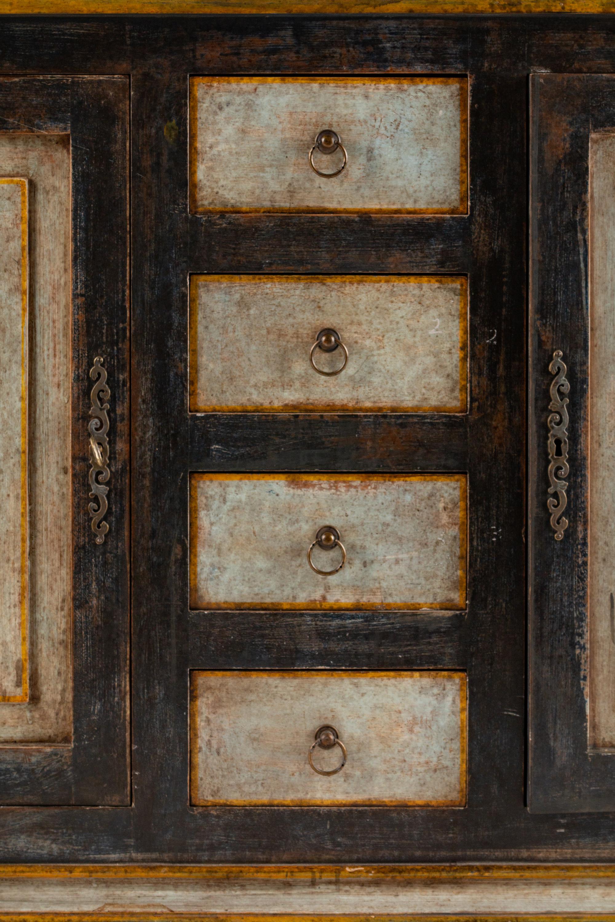 A Venetian Neoclassical Style Polychromed Credenza