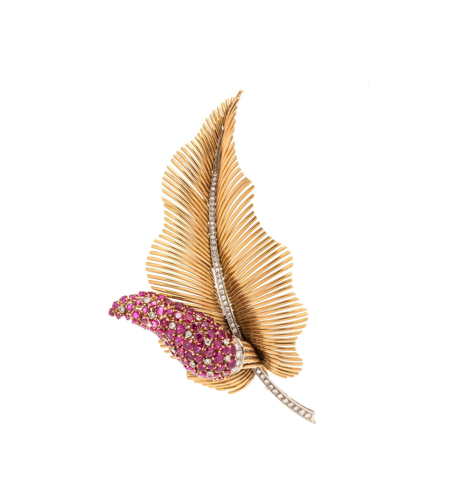 Ruby and Diamond Brooch