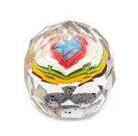 A Bohemian Glass Paperweight Diameter 3 inches
