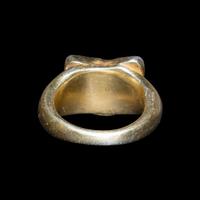 A Roman Prasium Fragmentary Intaglio with Eros on a Seahorse — Set in a 19th century gilt-silver ring