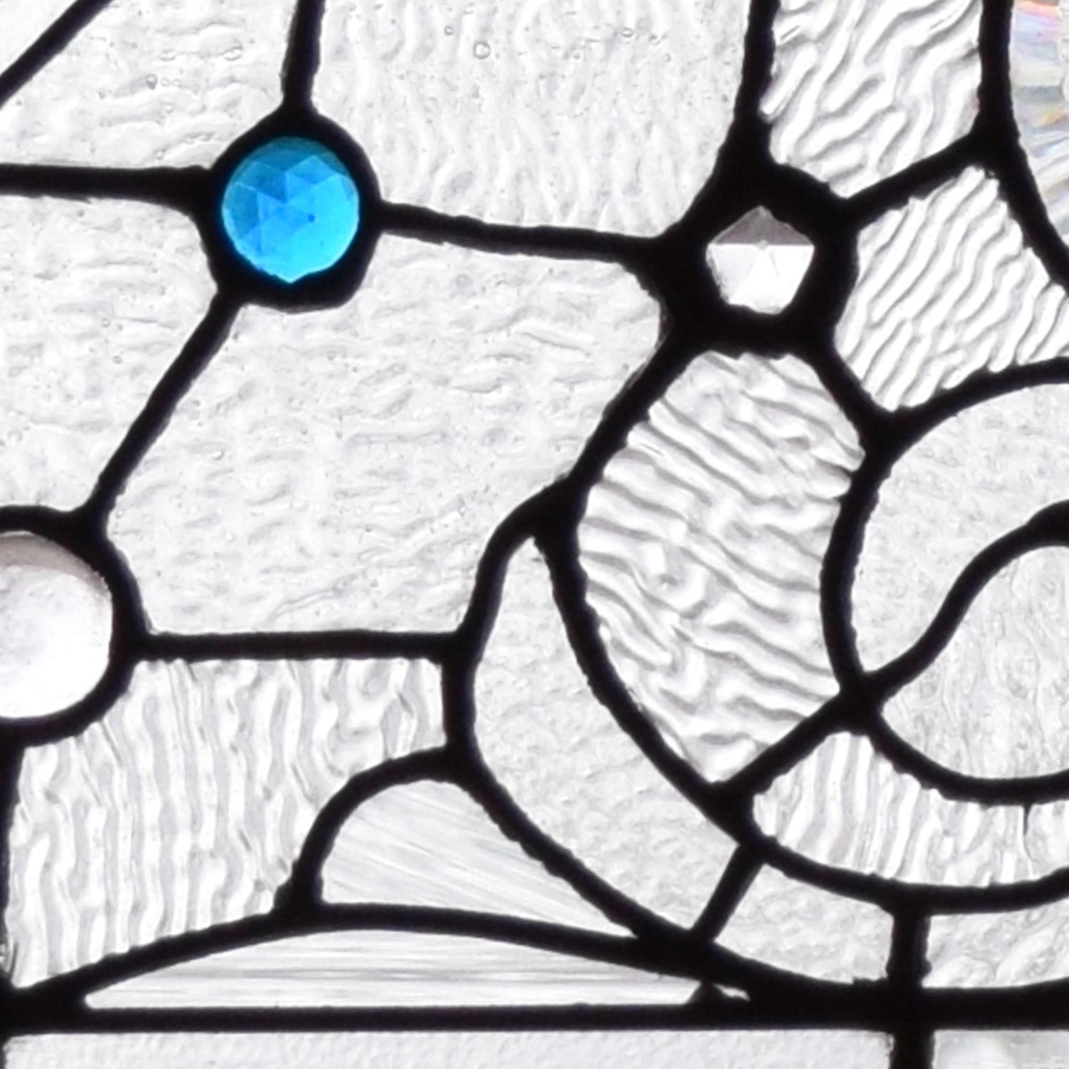 A Leaded Glass Window 24" W x 2" D x 15.5" H — United States, 19th Century