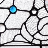 A Leaded Glass Window 24" W x 2" D x 15.5" H — United States, 19th Century
