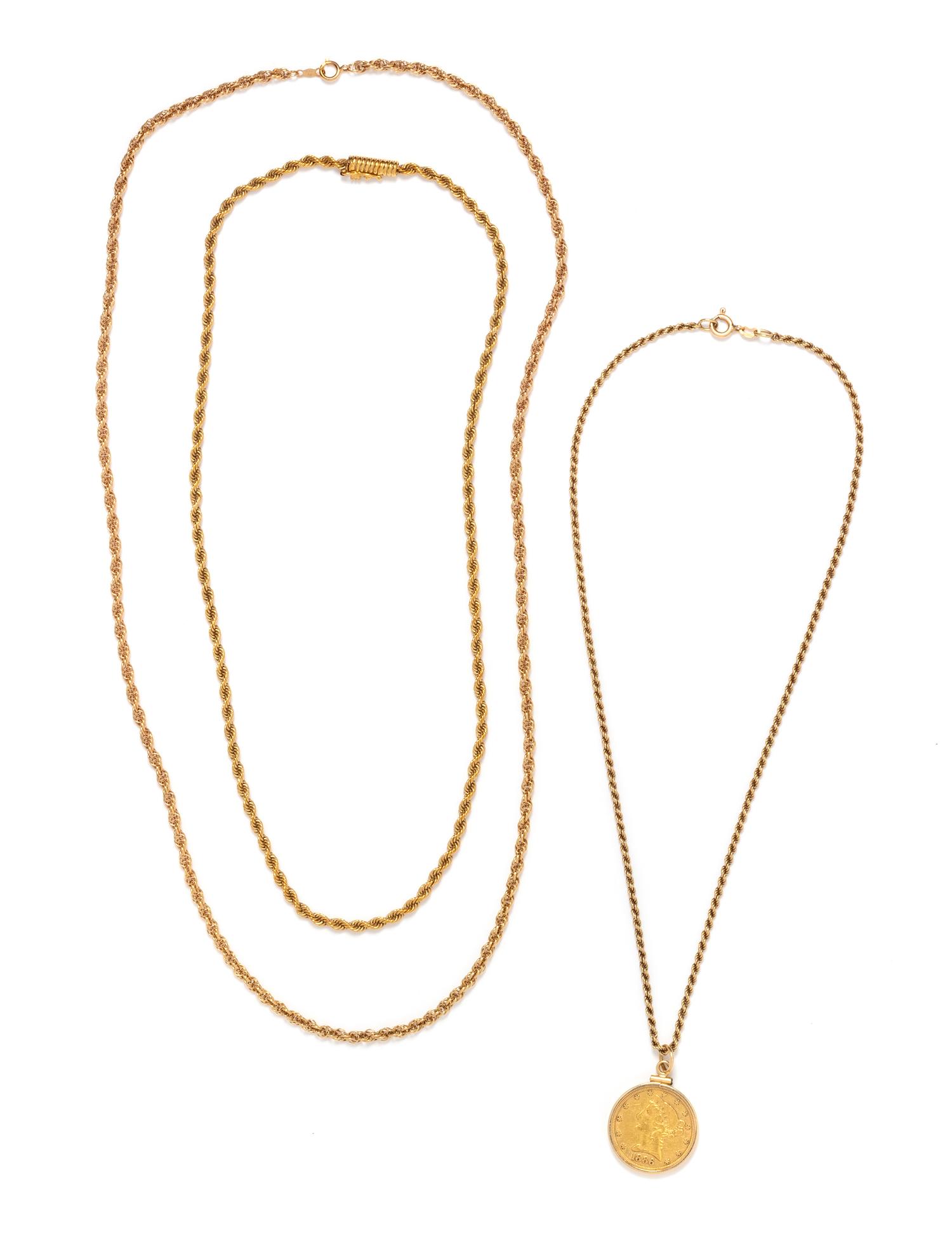 COLLECTION OF YELLOW GOLD JEWELRY