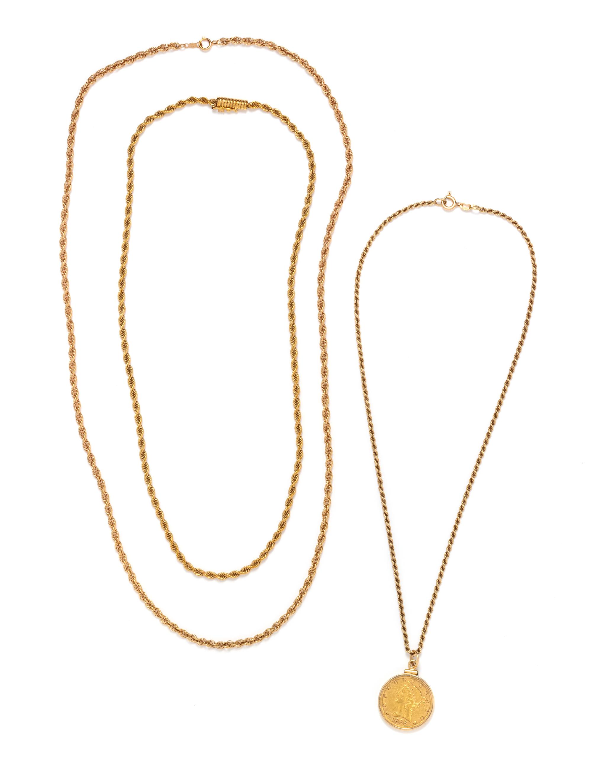 COLLECTION OF YELLOW GOLD JEWELRY