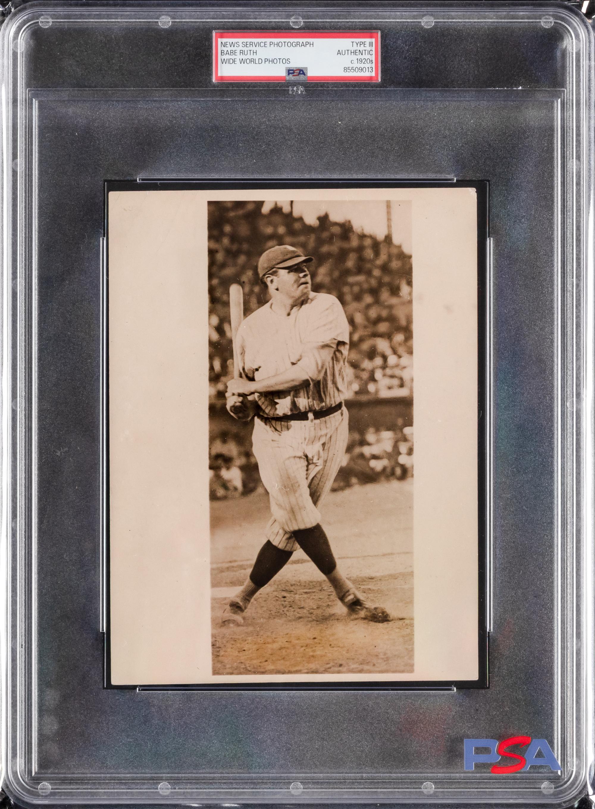 An Original Circa 1920s Babe Ruth Type Three World Wide News Photograph (PSA)